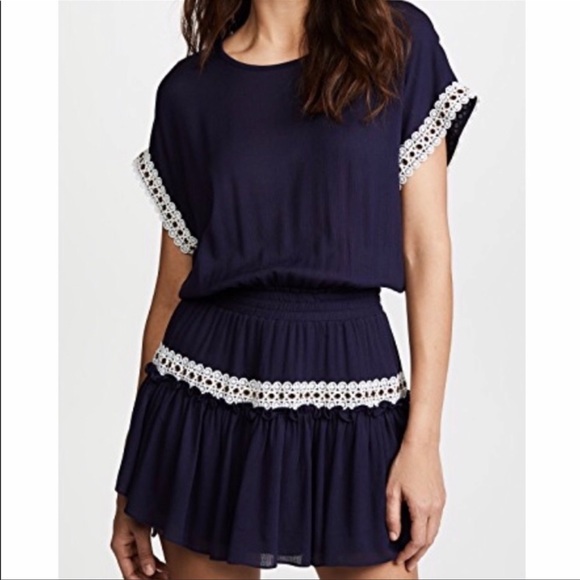 MISA MINI DRESS in NAVY & WHITE  SIZE M  NWT - Picture 2 of 9
